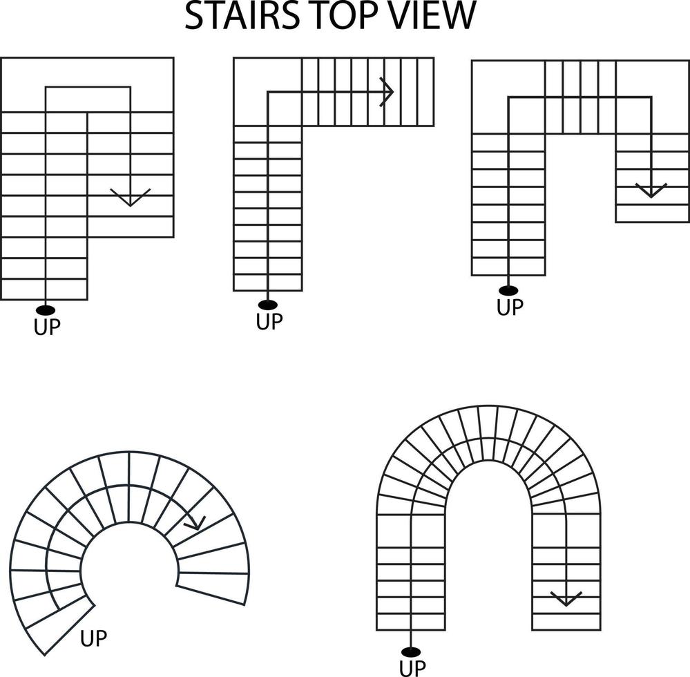 illustrazione grafica vettoriale della vista dall'alto dell'icona delle scale adatta per la progettazione del piano della tua casa