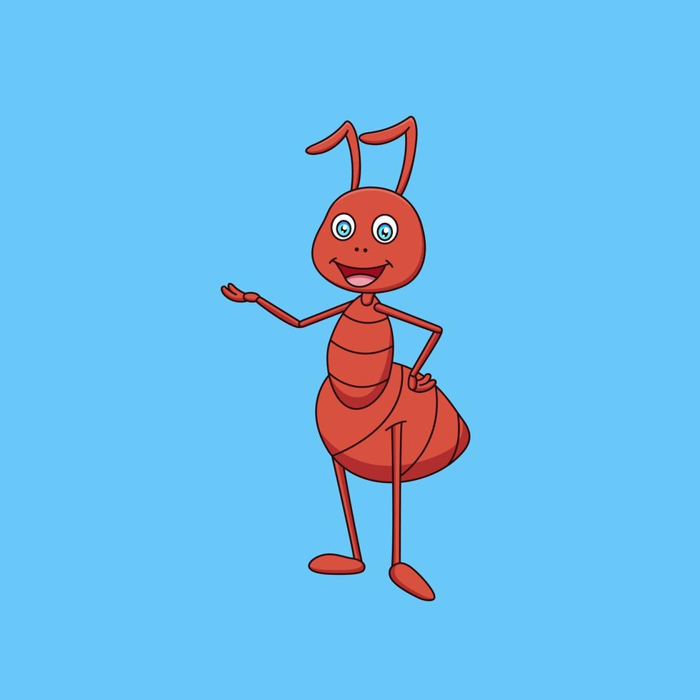 cartone animato carino formica sorridente.illustrazione vettoriale