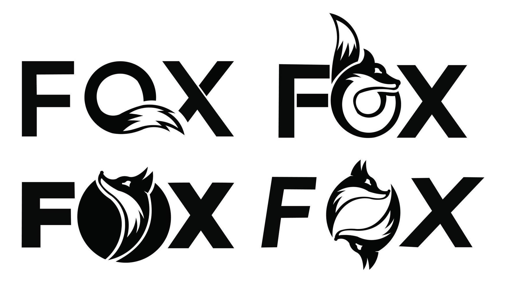 ispirazione volpe design unico del logo, logo dell'icona volpe, vettore del disegno dell'icona volpe
