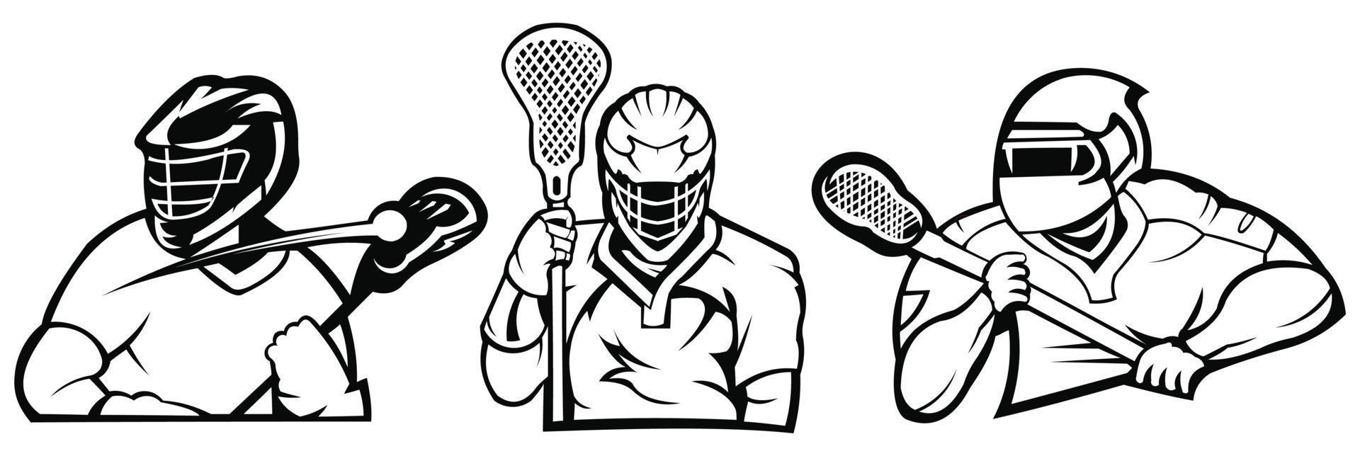 torneo di logo del distintivo sportivo americano di lacrosse, vettore modello.