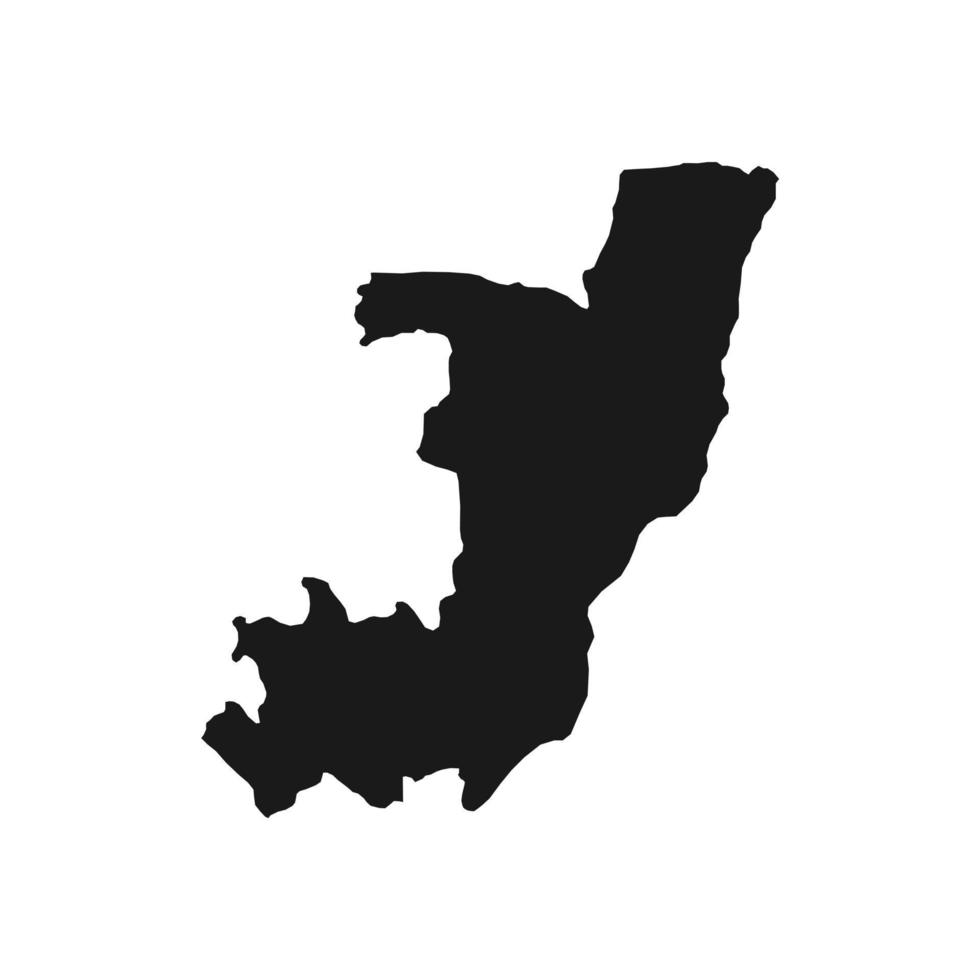 illustrazione vettoriale della mappa nera della repubblica del congo su sfondo bianco