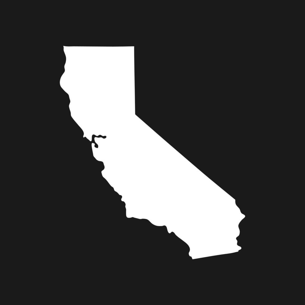 mappa della california su sfondo nero vettore