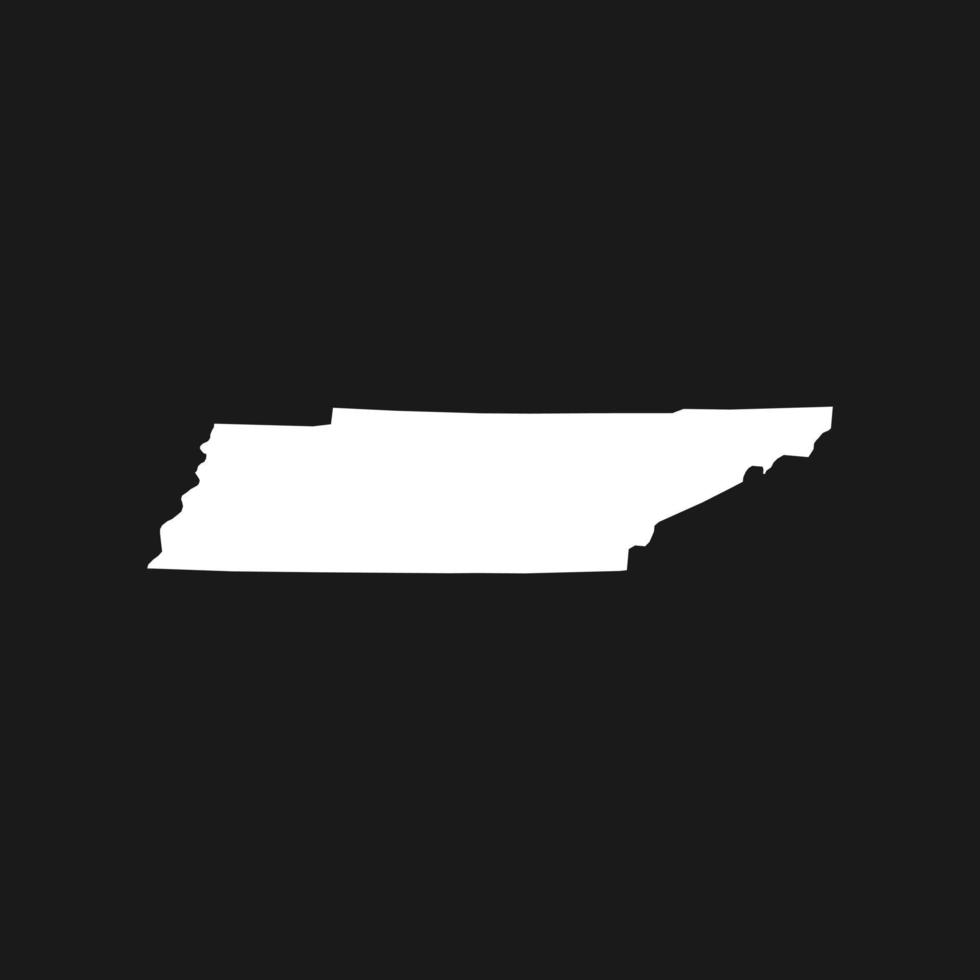 mappa del Tennessee su sfondo nero vettore