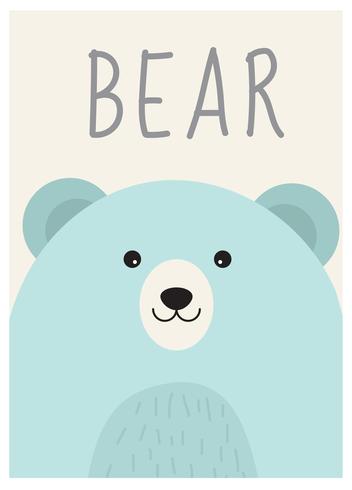 Simpatico personaggio dei cartoni animati orso vettore