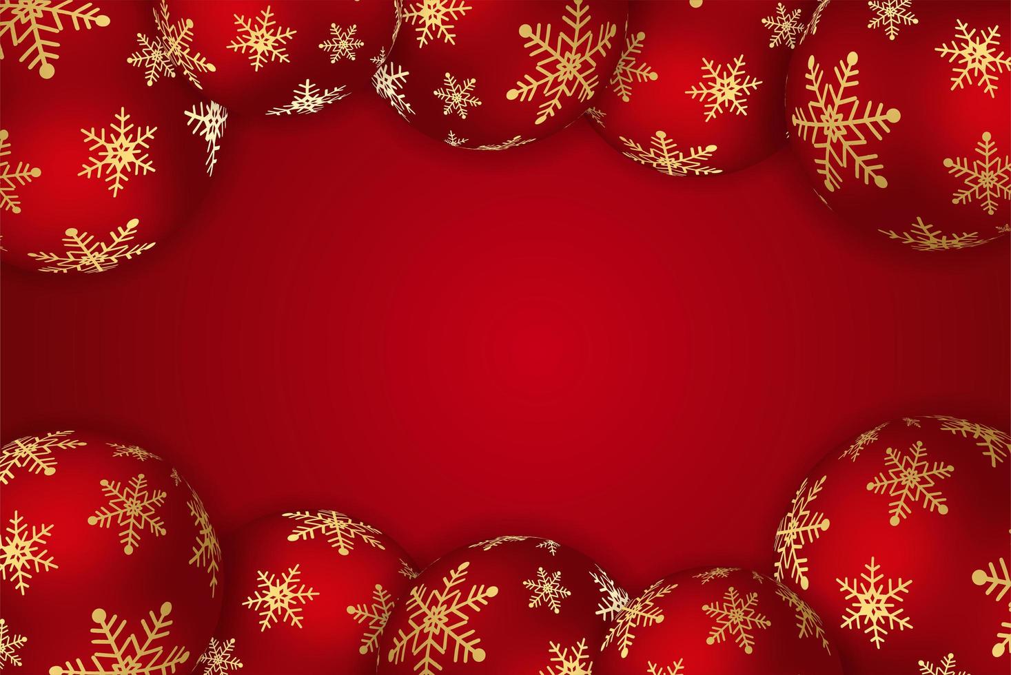 sfondo di natale con brillante palla rossa. Merry Christmas card illustrazione su sfondo rosso. vettore
