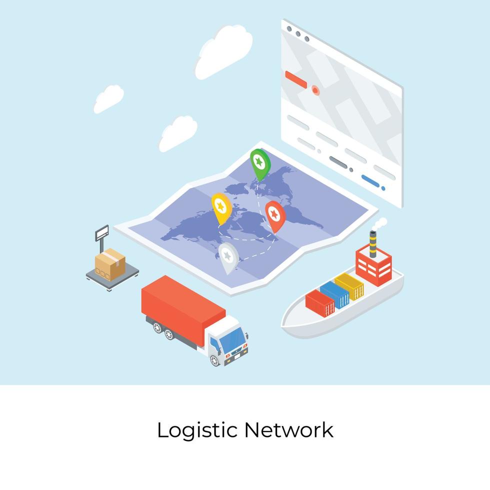 concetti di rete logistica vettore