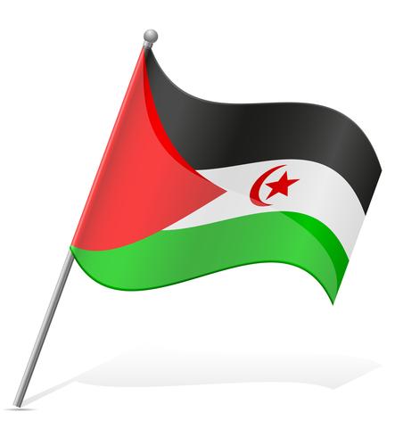 bandiera dell&#39;illustrazione araba Saharawi Repubblica Democratica vettoriale