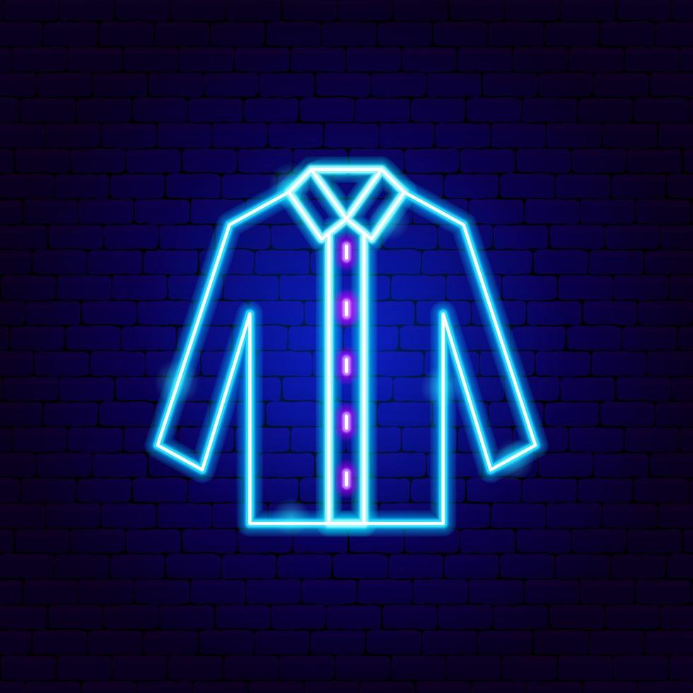 insegna al neon della camicia vettore