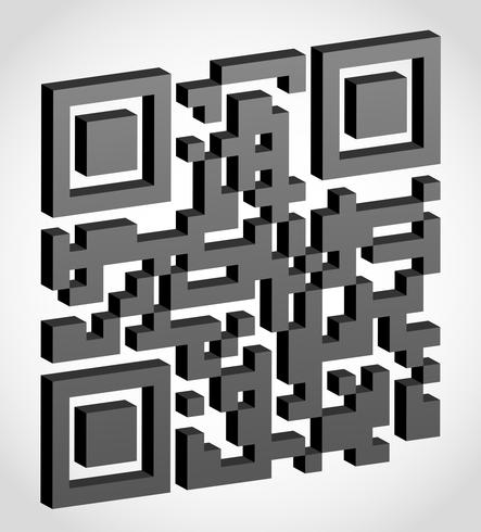 codice qr astratto visivamente illustrazione vettoriale effetto 3d