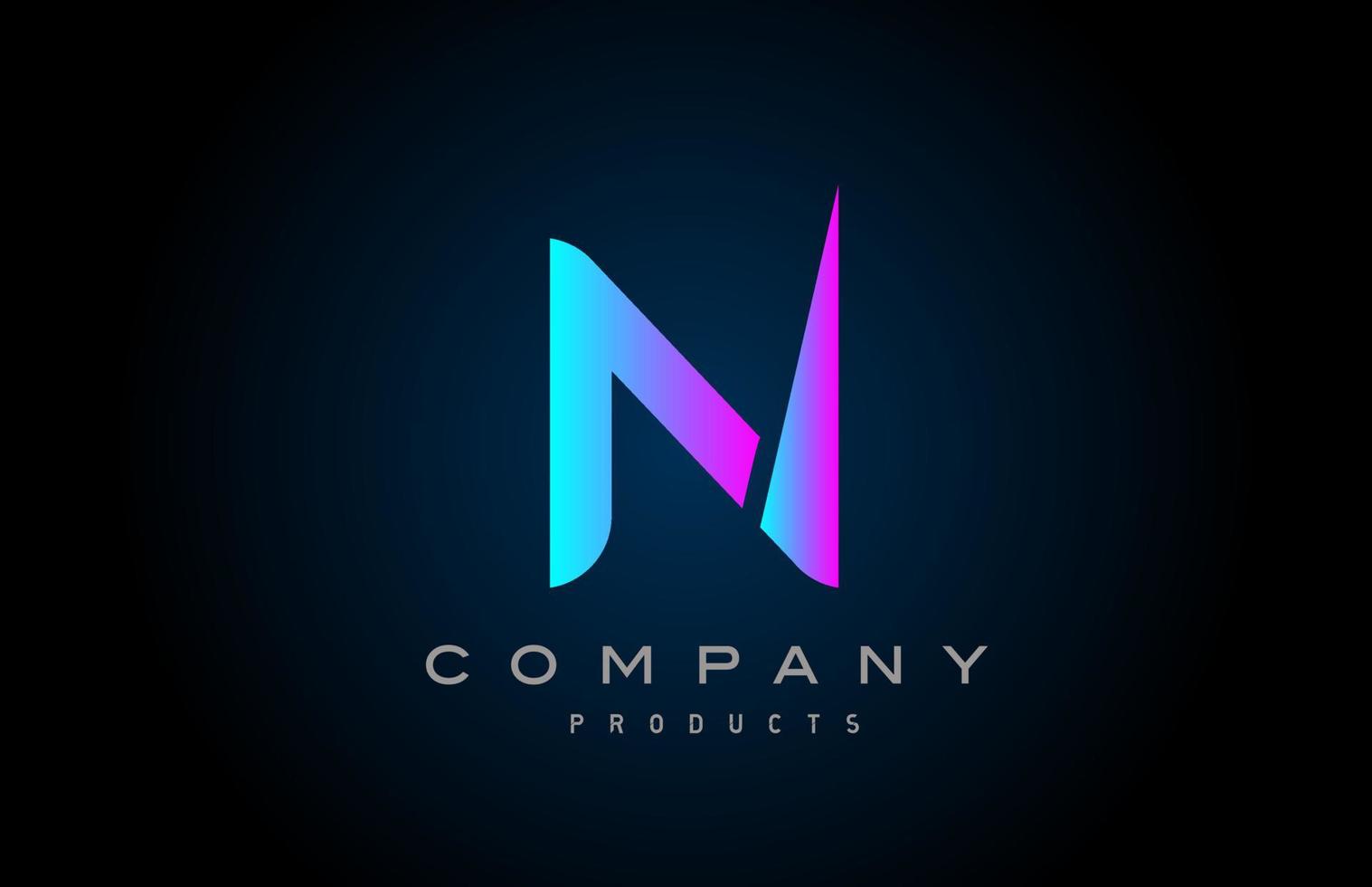 icona del logo della lettera dell'alfabeto rosa n. design per azienda e business vettore