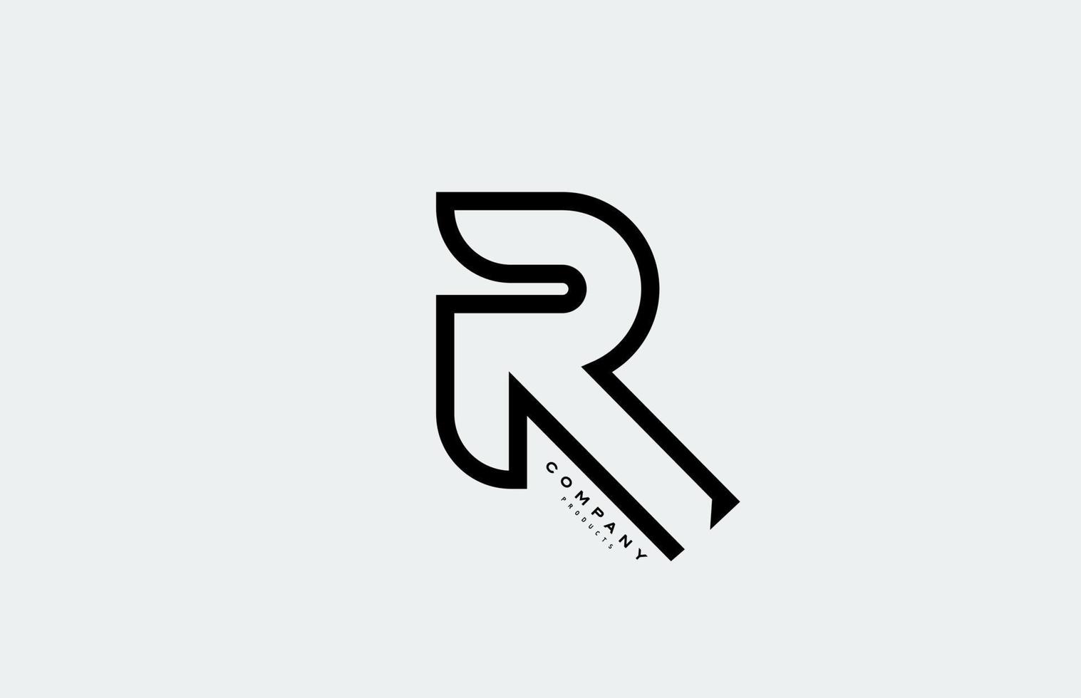 r icona del logo della lettera dell'alfabeto con la linea. design per il business e l'azienda vettore
