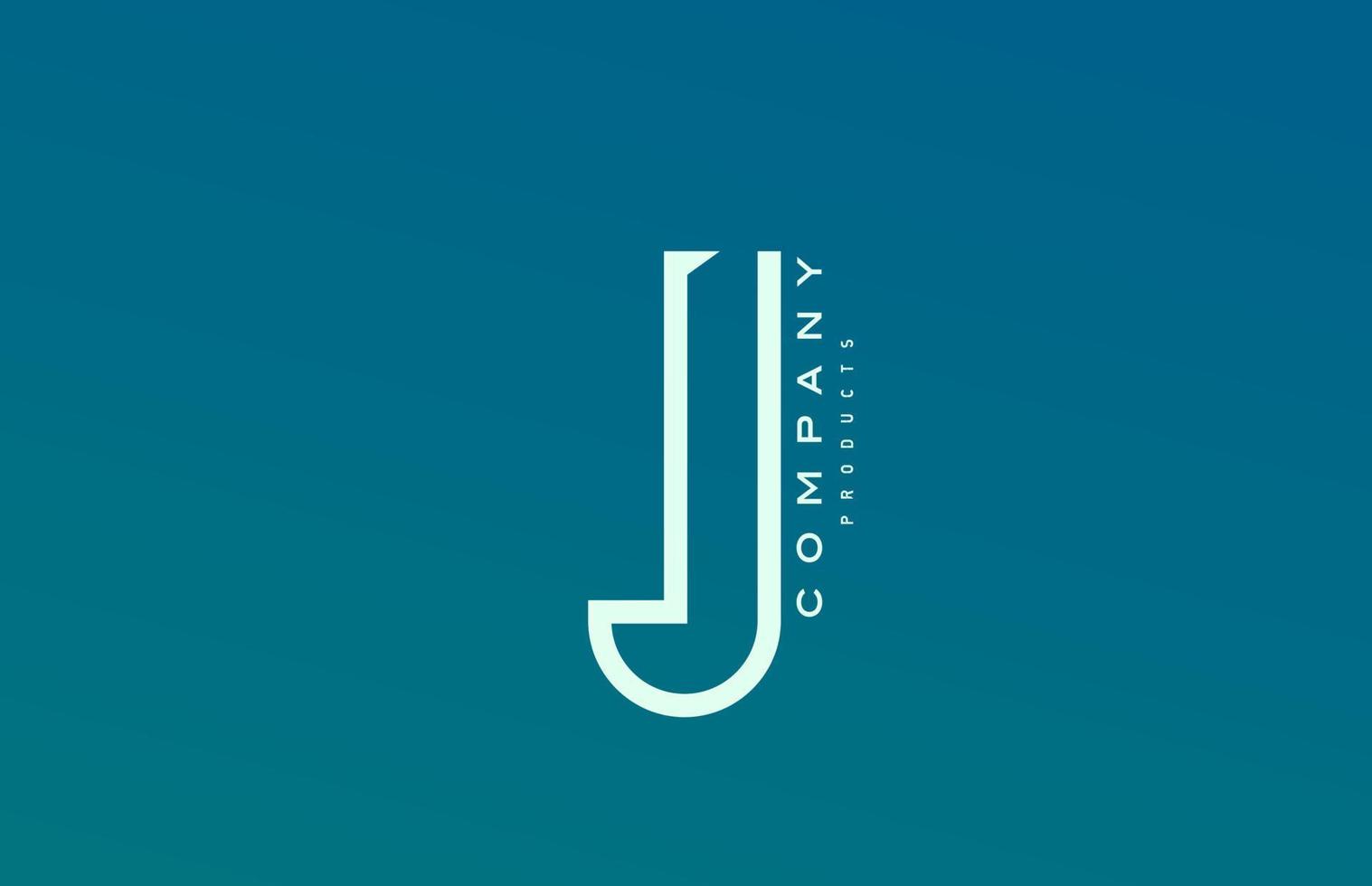 icona del logo della lettera dell'alfabeto j bianco blu con la linea. design per il business e l'azienda vettore