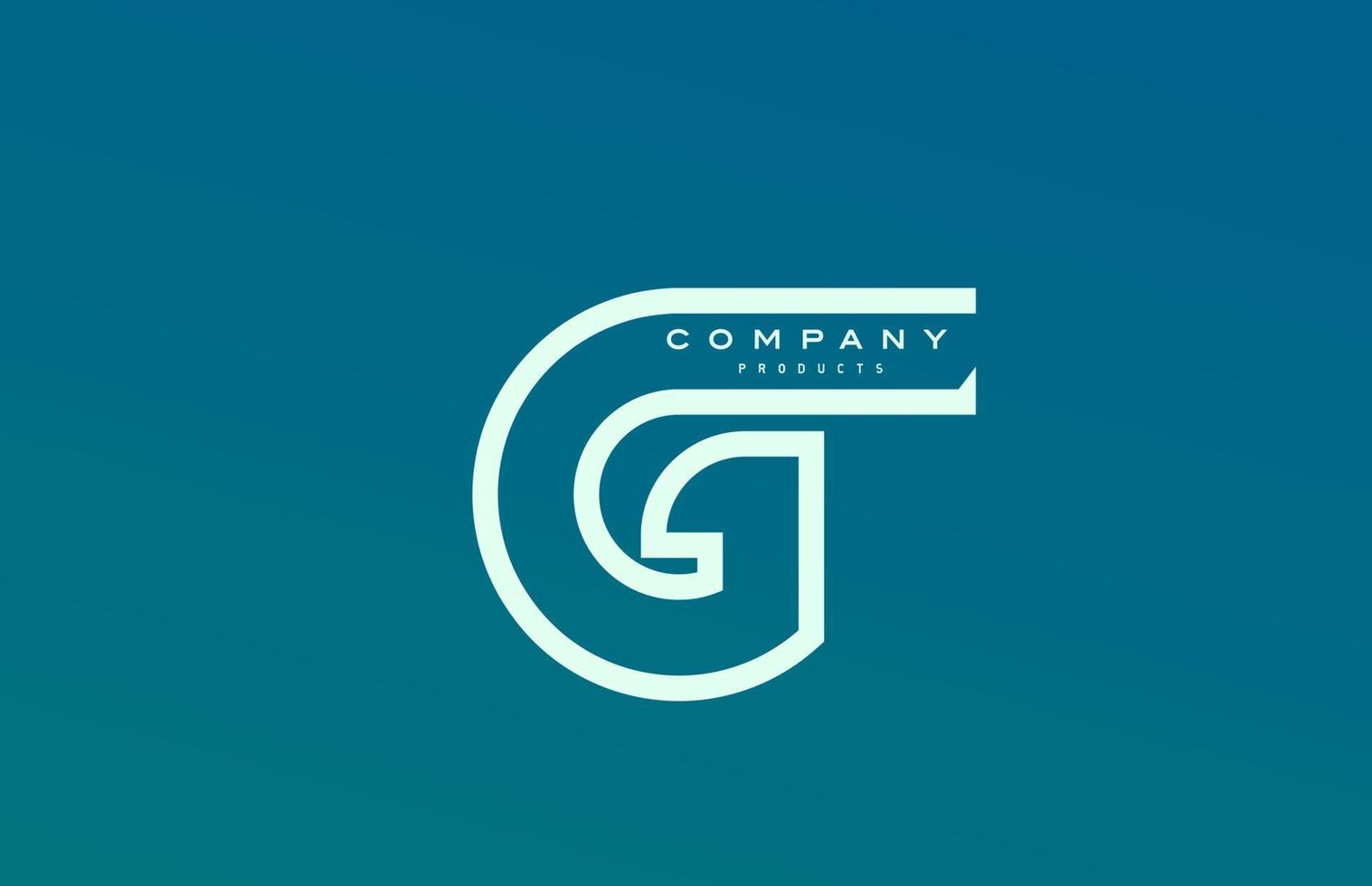 icona del logo della lettera dell'alfabeto g bianco blu con linea. design per il business e l'azienda vettore