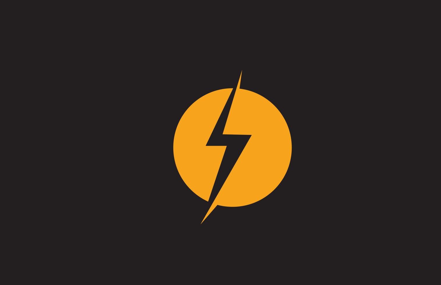 o icona del logo della lettera dell'alfabeto nero giallo. progettazione di fulmini elettrici per il settore energetico o energetico vettore