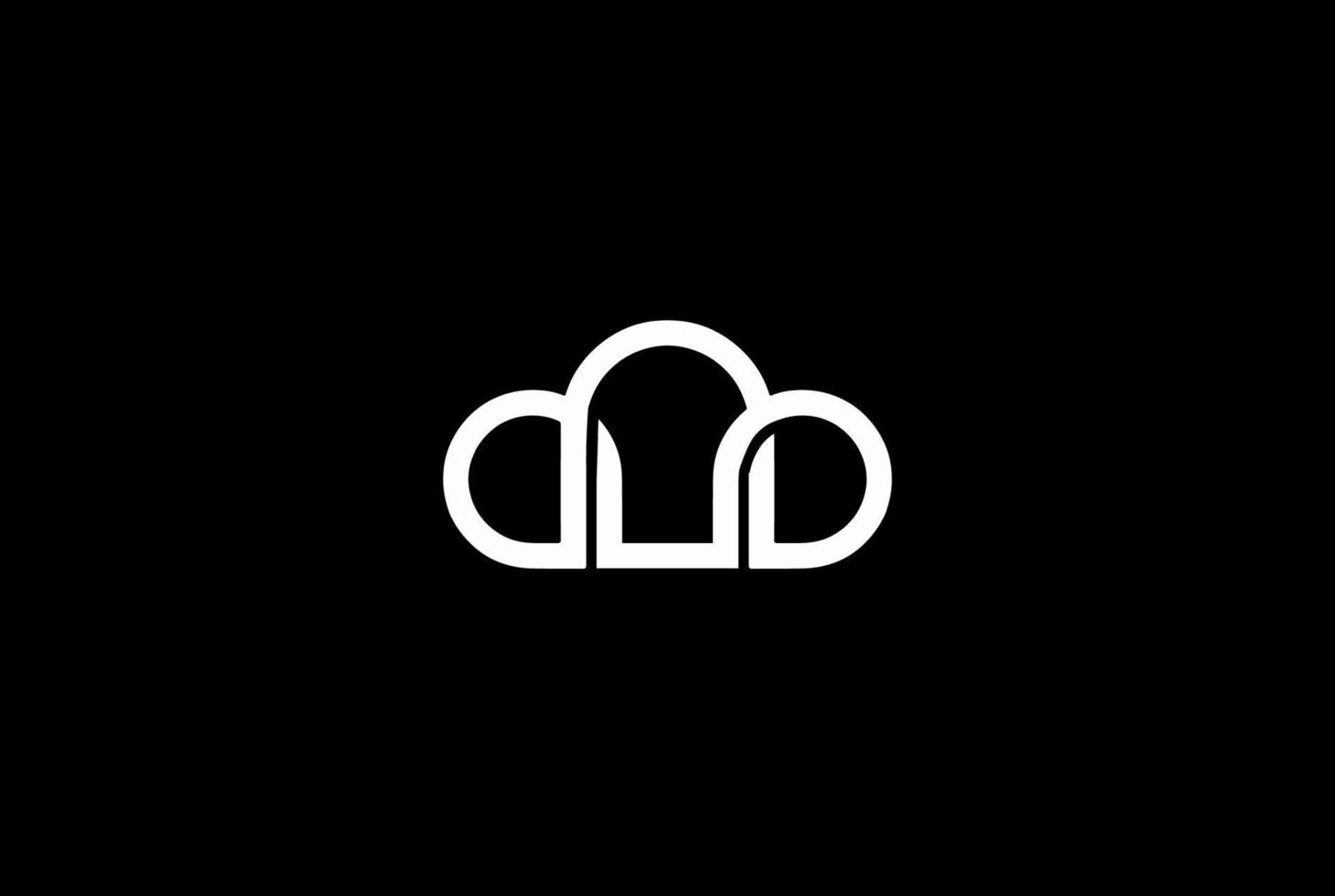 contorno semplice della linea della nuvola per il vettore di progettazione del logo della tecnologia di archiviazione