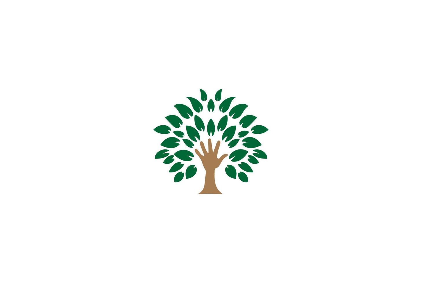 albero della pianta della mano per la fondazione di beneficenza per l'istruzione o il vettore di progettazione del logo dell'ambiente