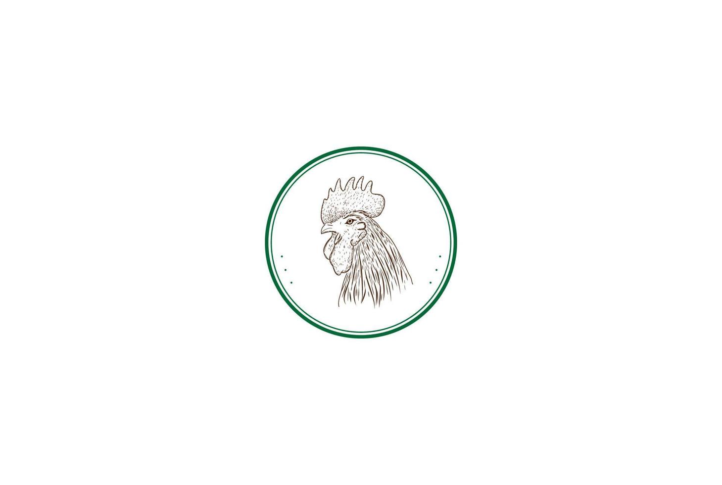 vettore di progettazione del logo dell'etichetta della fattoria del gallo del gallo del retro dell'annata
