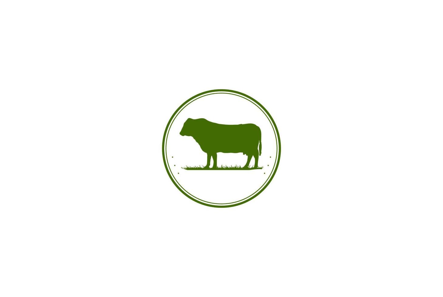 retrò vintage mucca angus manzo emblema bestiame logo disegno vettoriale