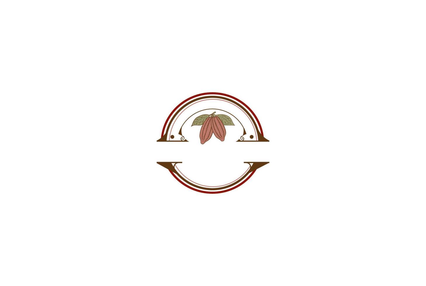 circolare vecchio classico vintage retrò cioccolato cacao cacao fattoria prodotto etichetta logo design vettoriale