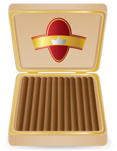 sigari in un&#39;illustrazione di vettore di scatola