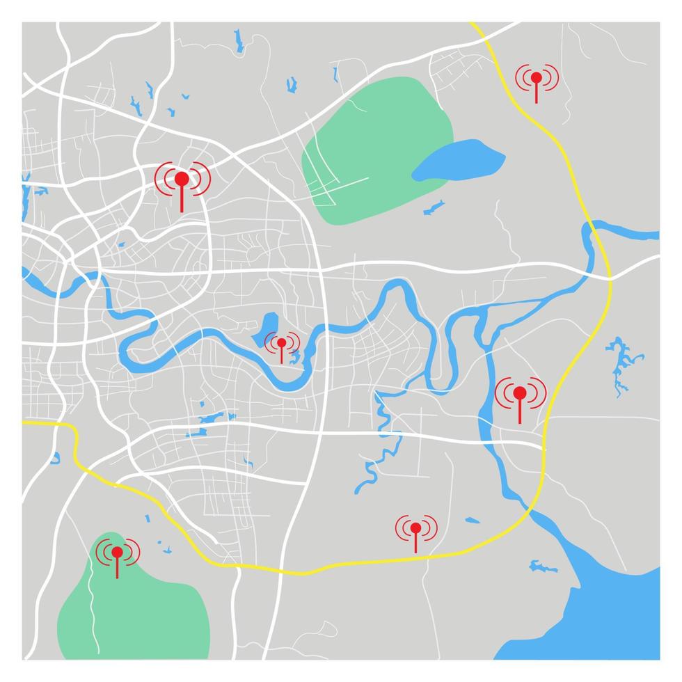 navigazione dell'applicazione. c'è una destinazione per arrivare a destinazione. mappa gps vettore