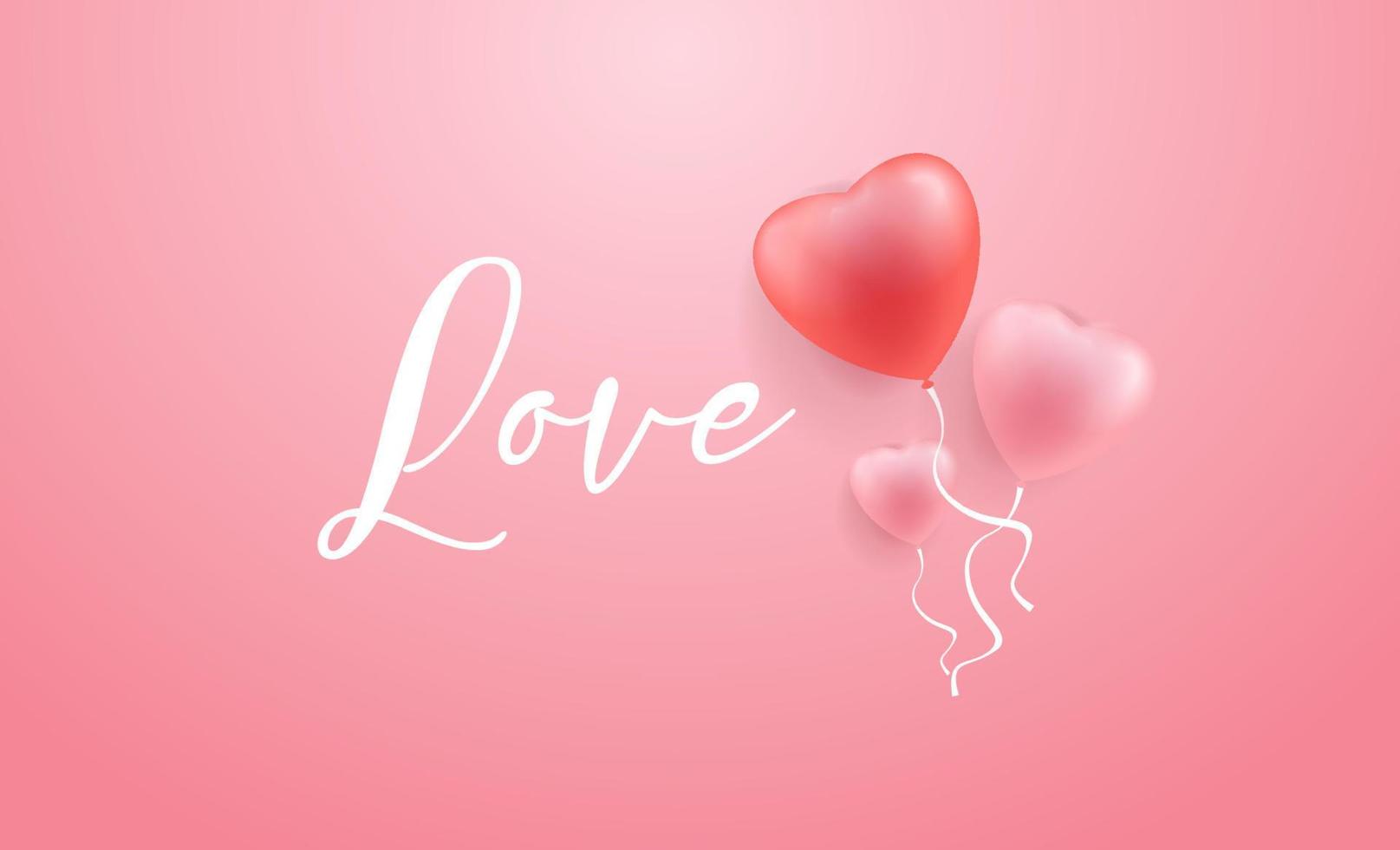 banner sfondo di amore 3d. amore per le donne felici, la mamma, il giorno di San Valentino, il design della cartolina d'auguri di compleanno. vettore