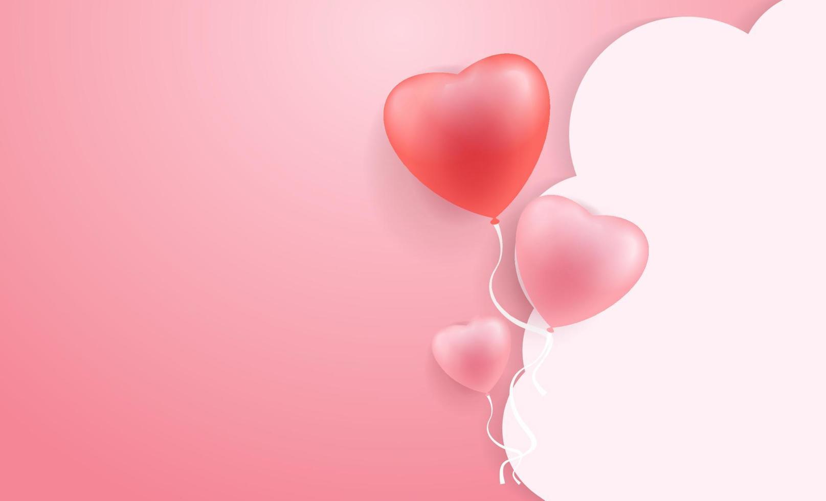 banner sfondo di amore 3d. amore per le donne felici, la mamma, il giorno di San Valentino, il design della cartolina d'auguri di compleanno. vettore