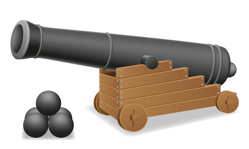 illustrazione vettoriale di cannone antico