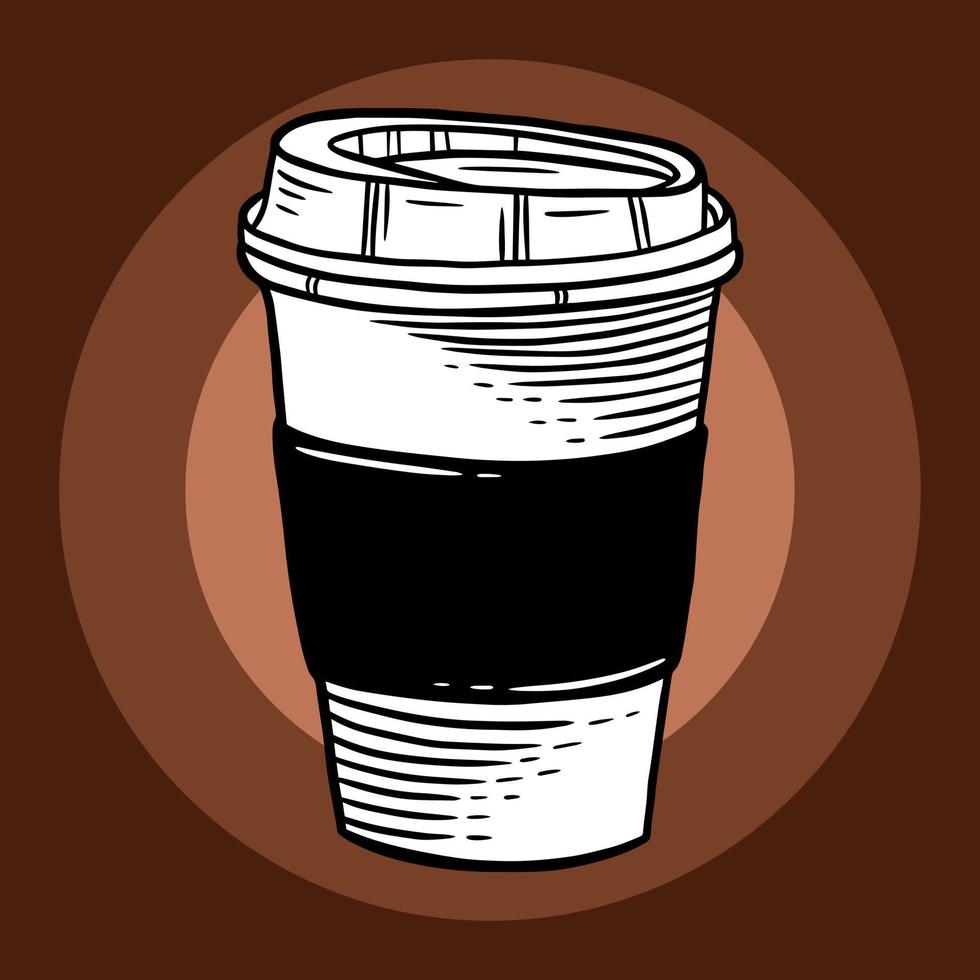 illustrazione disegnata a mano dei ristoranti del caffè del menu della tazza della tazza della tazza di vetro del negozio del dessert della bevanda della crema del caffè vettore
