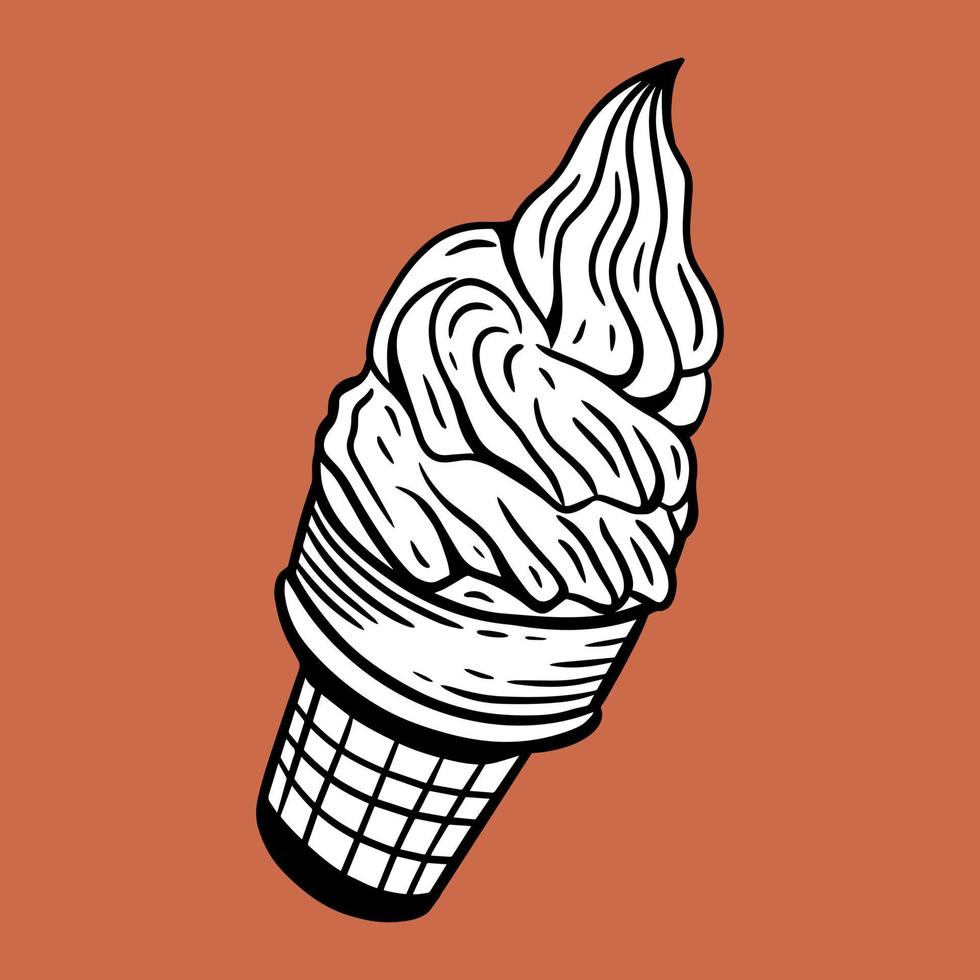 illustrazione disegnata a mano dei ristoranti del caffè del menu delle pasticcerie del dessert dell'alimento del gelato vettore