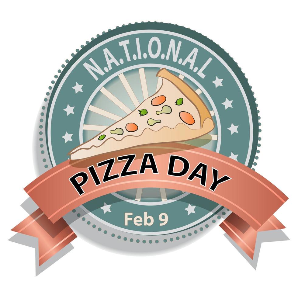 segno della giornata nazionale della pizza vettore