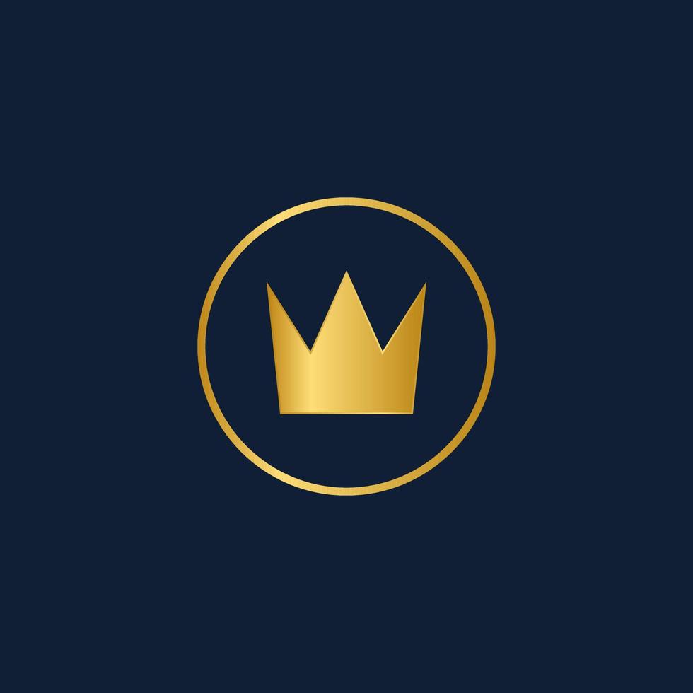 illustrazione vettoriale dell'icona della corona premium. adatto per elementi di design di etichette di lusso, etichette di prodotti premium e preziosi francobolli. semplice corona d'oro nel cerchio.