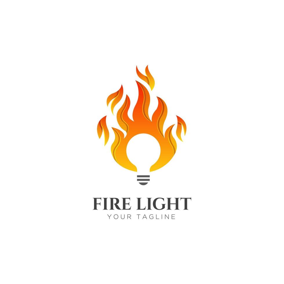 modello di progettazione del logo della luce del fuoco vettore