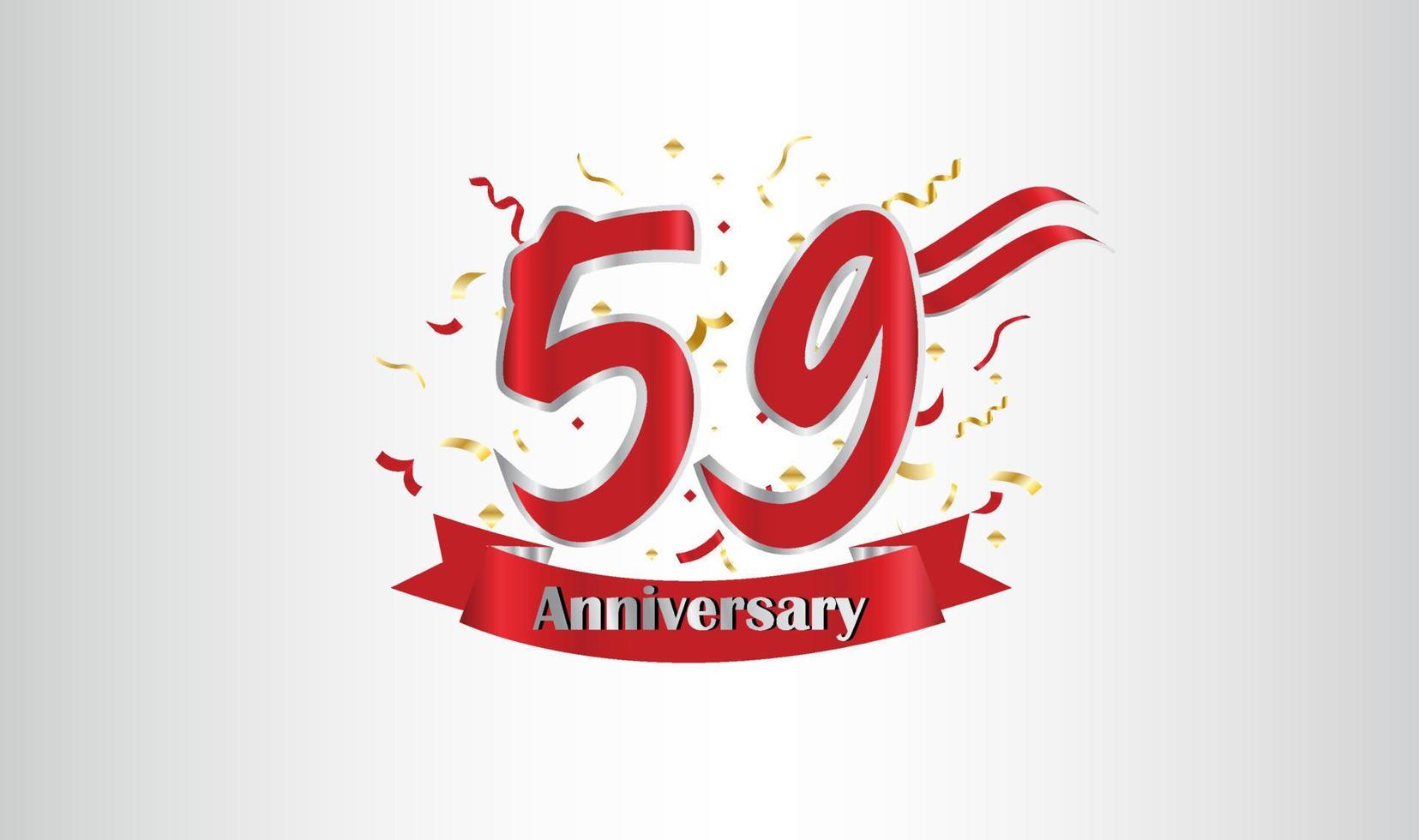 sfondo di celebrazione dell'anniversario. con il 59° numero in oro e con la scritta celebrazione dell'anniversario d'oro. vettore