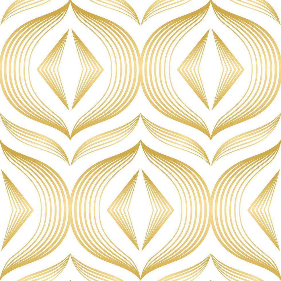 splendido ed elegante design in oro art deco vettoriale senza cuciture