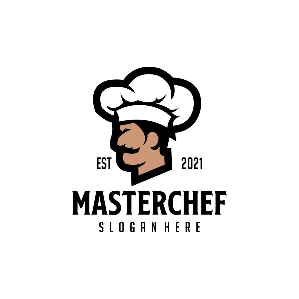 illustrazione del logo della mascotte dello chef vettore