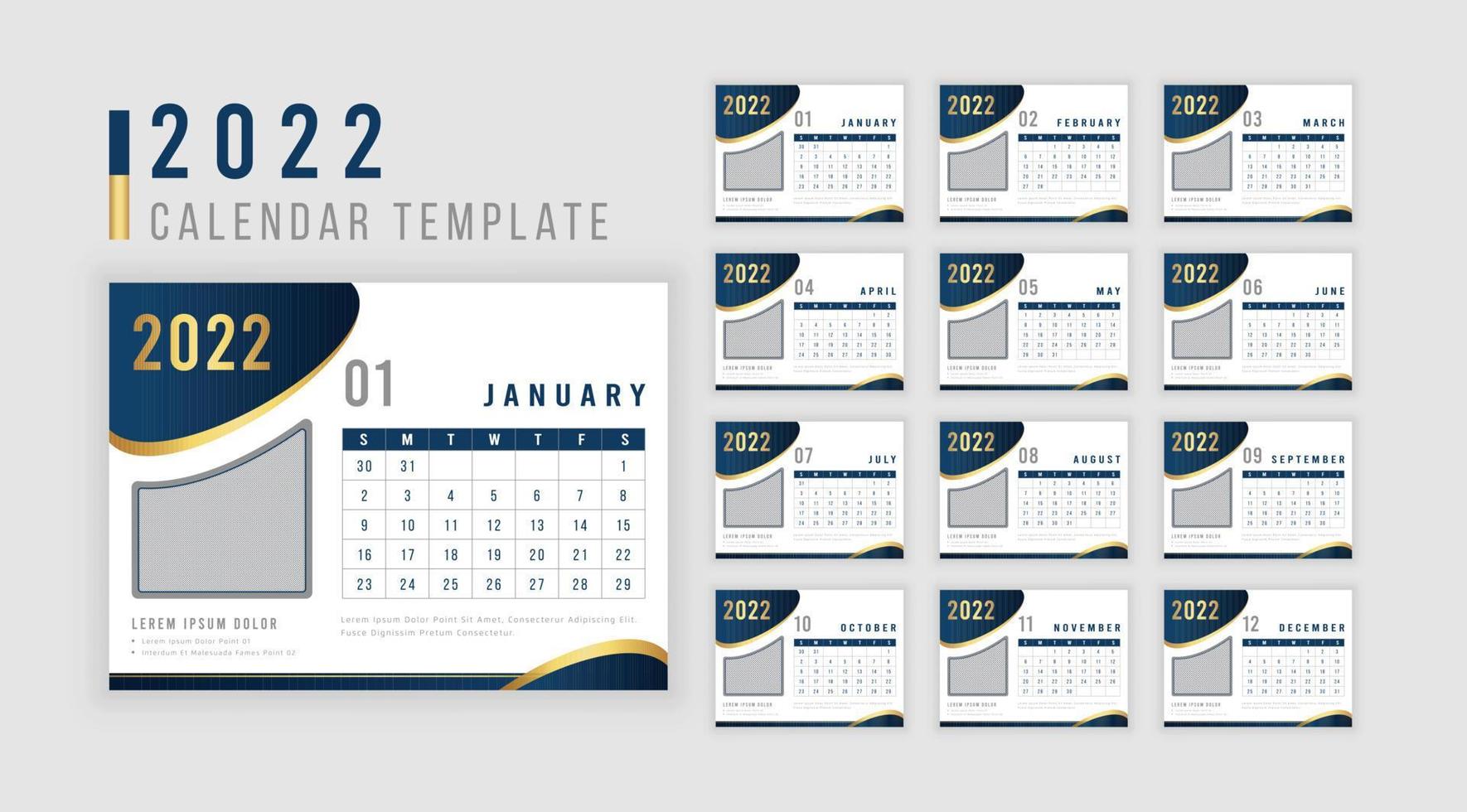 elegante modello di progettazione del calendario aziendale professionale 2020 vettore