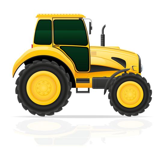 illustrazione vettoriale di trattore giallo