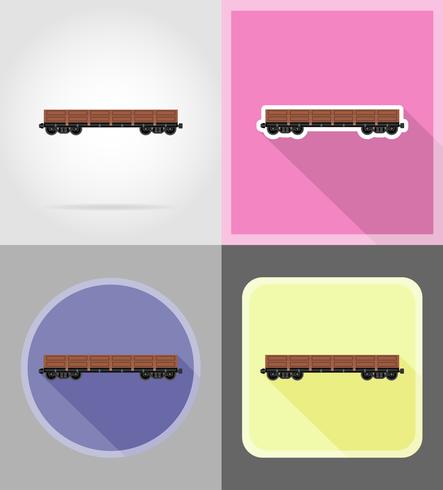 icone piane del treno ferroviario carrello illustrazione vettoriale