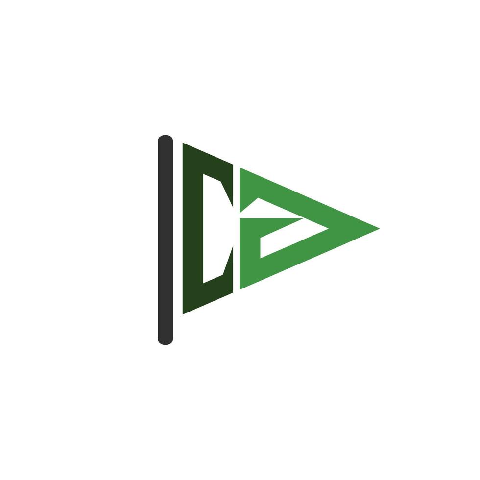 lettera iniziale c,g , combinazione con bandiera sullo sfondo bianco, design piatto e minimalista del logo vettoriale