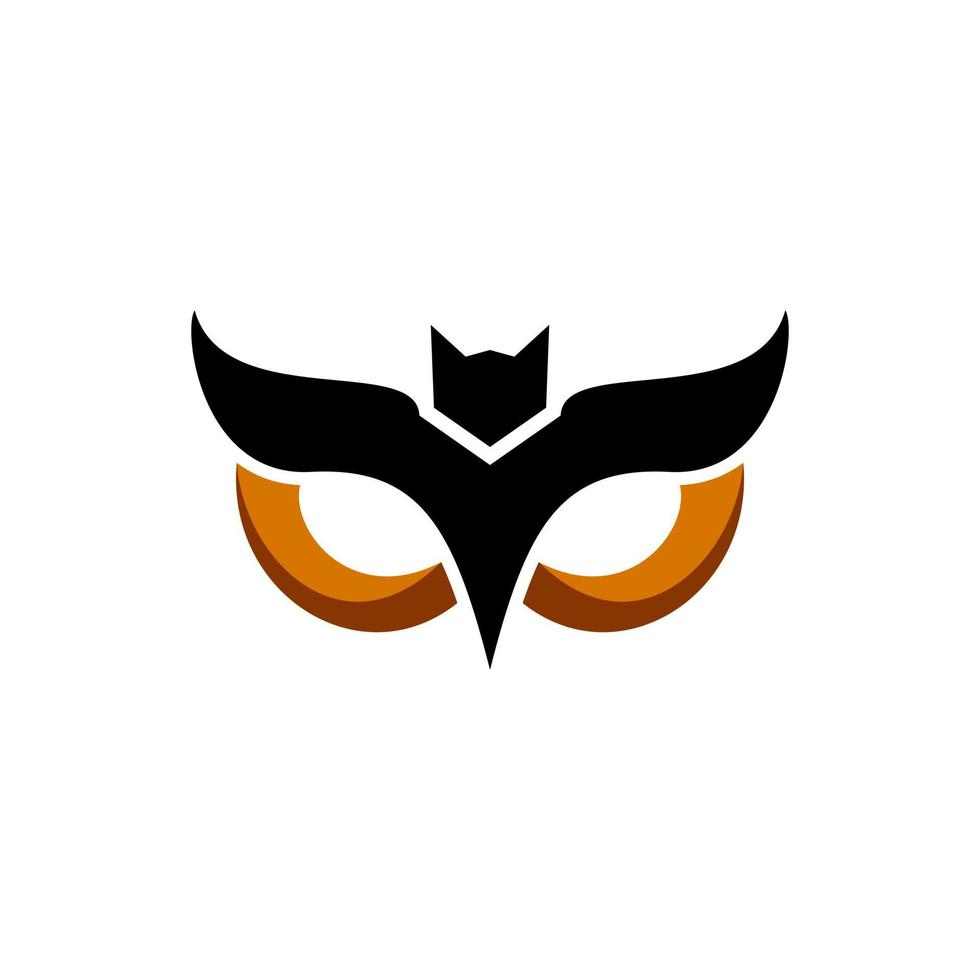 combinazione di gufo e pipistrello su sfondo bianco, design del logo vettoriale modificabile