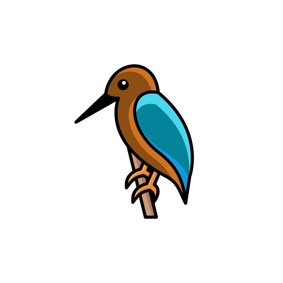 semplice logo mascotte design un simpatico uccello vettore