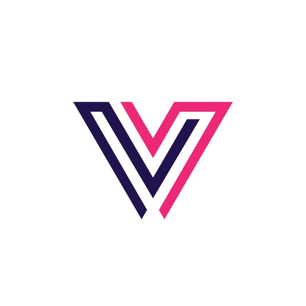 lettera iniziale v,v monogramma minimalista piatto logo design vettoriale, in colore di sfondo bianco vettore