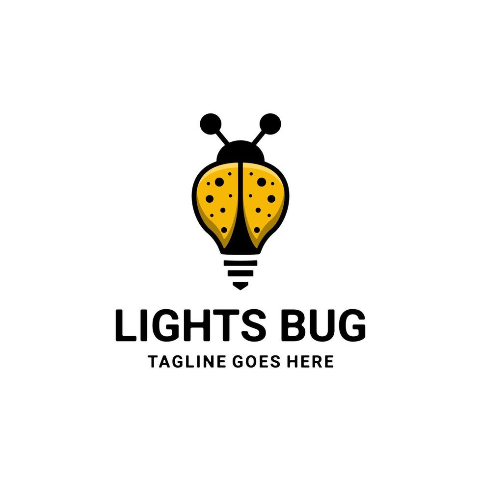 combinazione di design del logo a doppio significato di bug e luci vettore