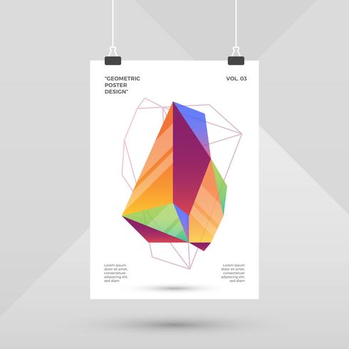 Design piatto colorato poster geometrici vettore