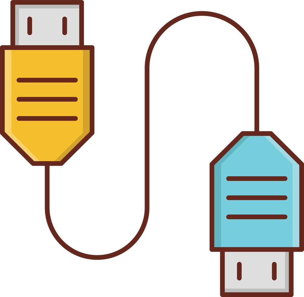 illustrazione vettoriale usb su uno sfondo trasparente. simboli di qualità premium. icona del colore piatto della linea vettoriale per il concetto e la progettazione grafica.