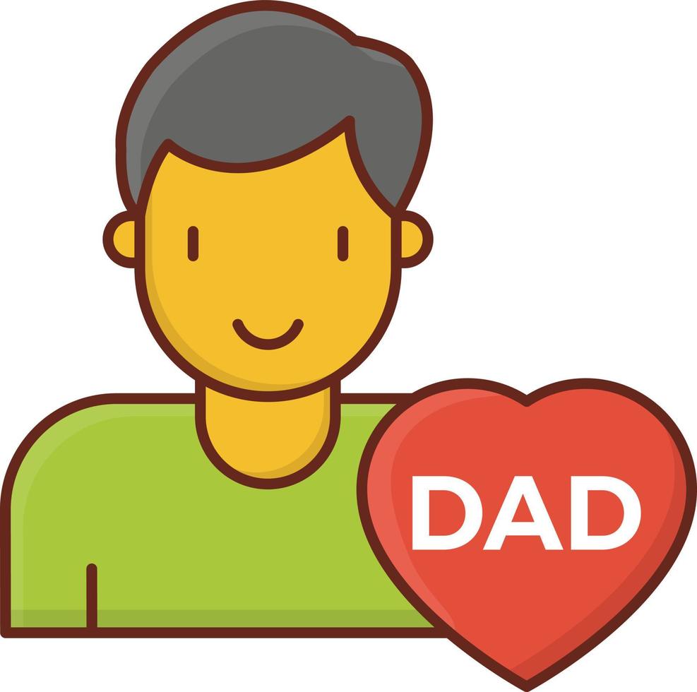 illustrazione vettoriale di papà su uno sfondo trasparente. simboli di qualità premium. icona del colore piatto della linea vettoriale per il concetto e la progettazione grafica.