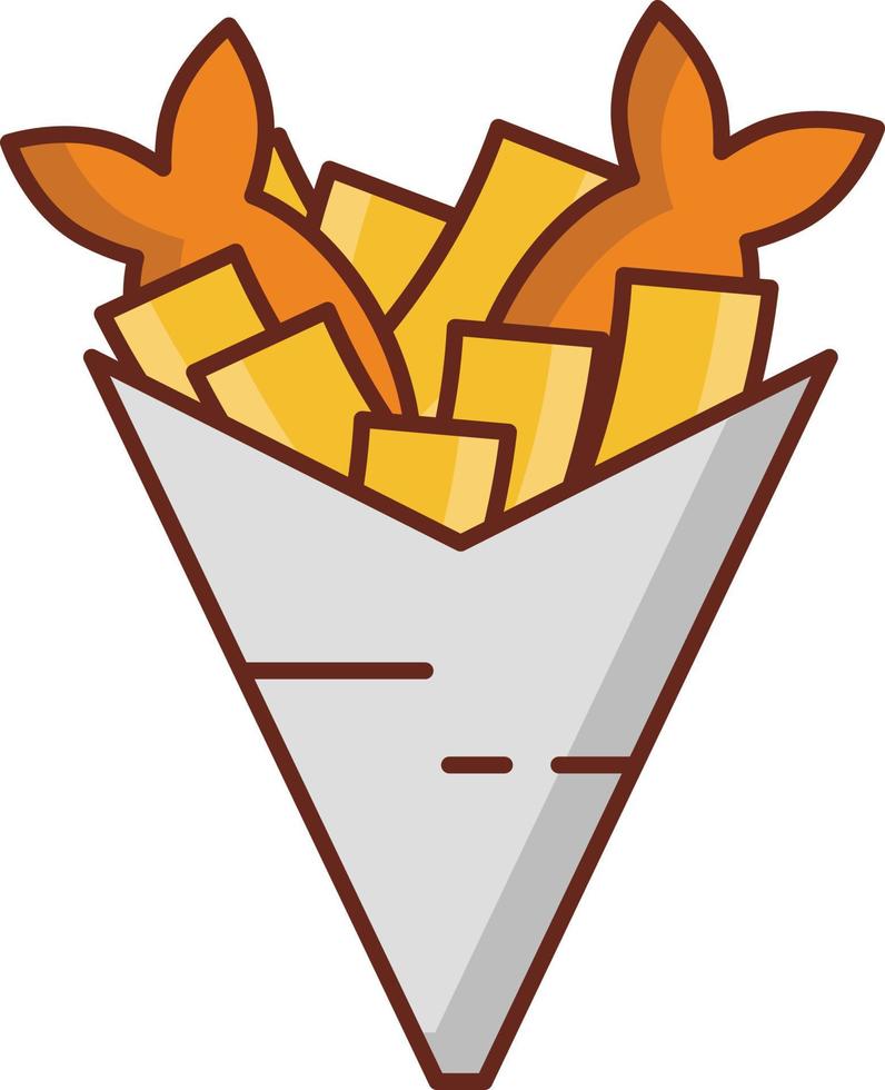 illustrazione vettoriale di patatine fritte su uno sfondo trasparente. simboli di qualità premium. icona del colore piatto della linea vettoriale per il concetto e la progettazione grafica.