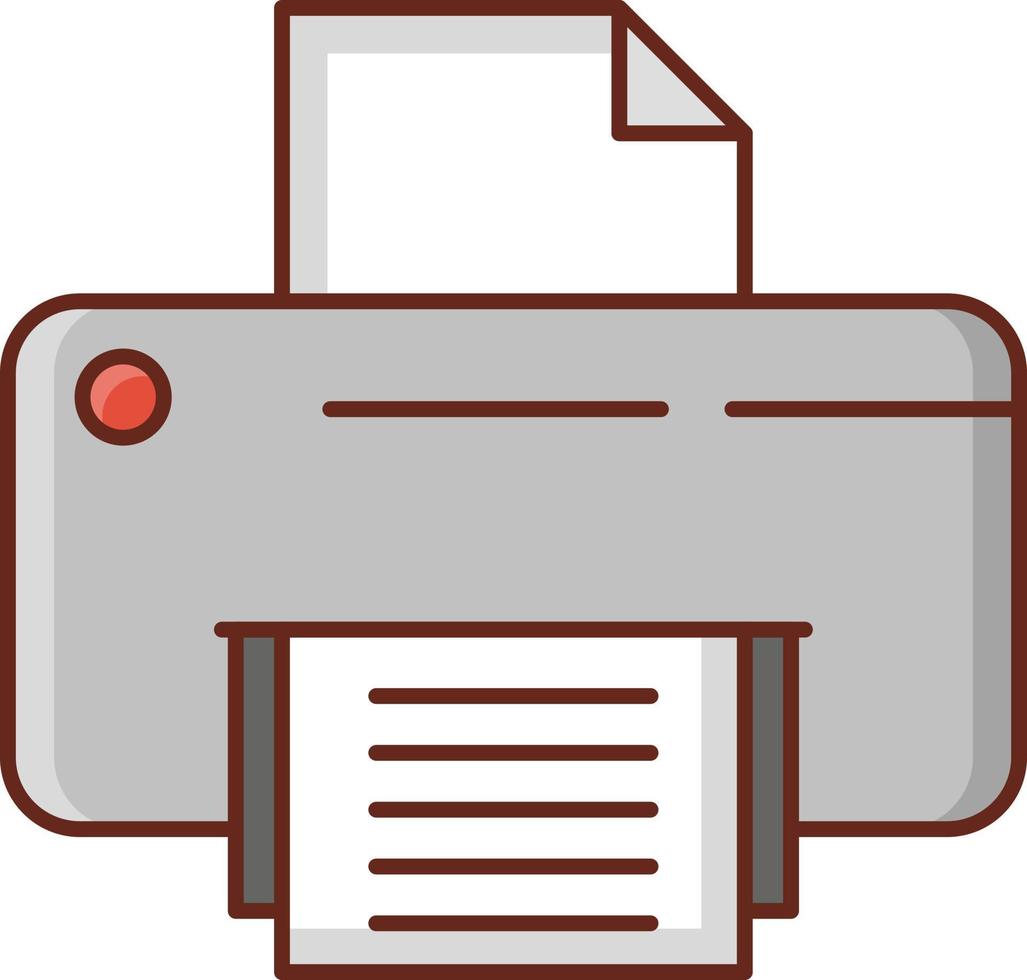 illustrazione vettoriale della stampante su uno sfondo trasparente. simboli di qualità premium. icona del colore piatto della linea vettoriale per il concetto e la progettazione grafica.