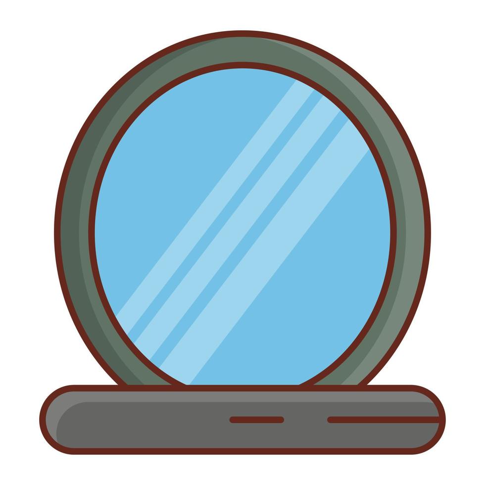 specchio illustrazione vettoriale su uno sfondo trasparente. simboli di qualità premium. icona di colore piatto linea vettoriale per concept e graphic design.
